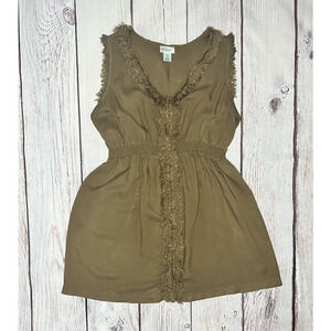 Motherhood Maternity Sleeveless Lightweight Top Spring Summer Olive Size L